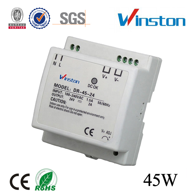 DR-45 Series 45W Single Output DIN Rail AC/DC Switching Power Supply